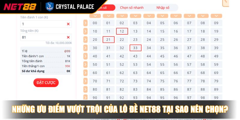 Những ưu điểm vượt trội của lô đề NET88 tại sao nên chọn?